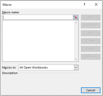 Giao diện gọi Macro trong VBA Excel